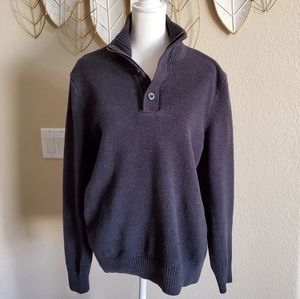 American Eagle 1/4 Zip Button Men's Pullover Sweater Navy. Size L, Athletic Fit